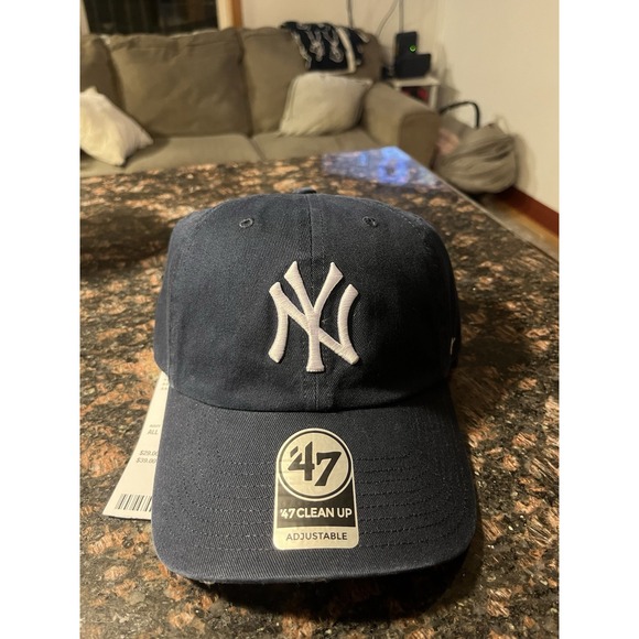 New York Yankees 47 Brand MLB Navy Primary Logo Clean Up Adjustable Hat - Picture 1 of 6